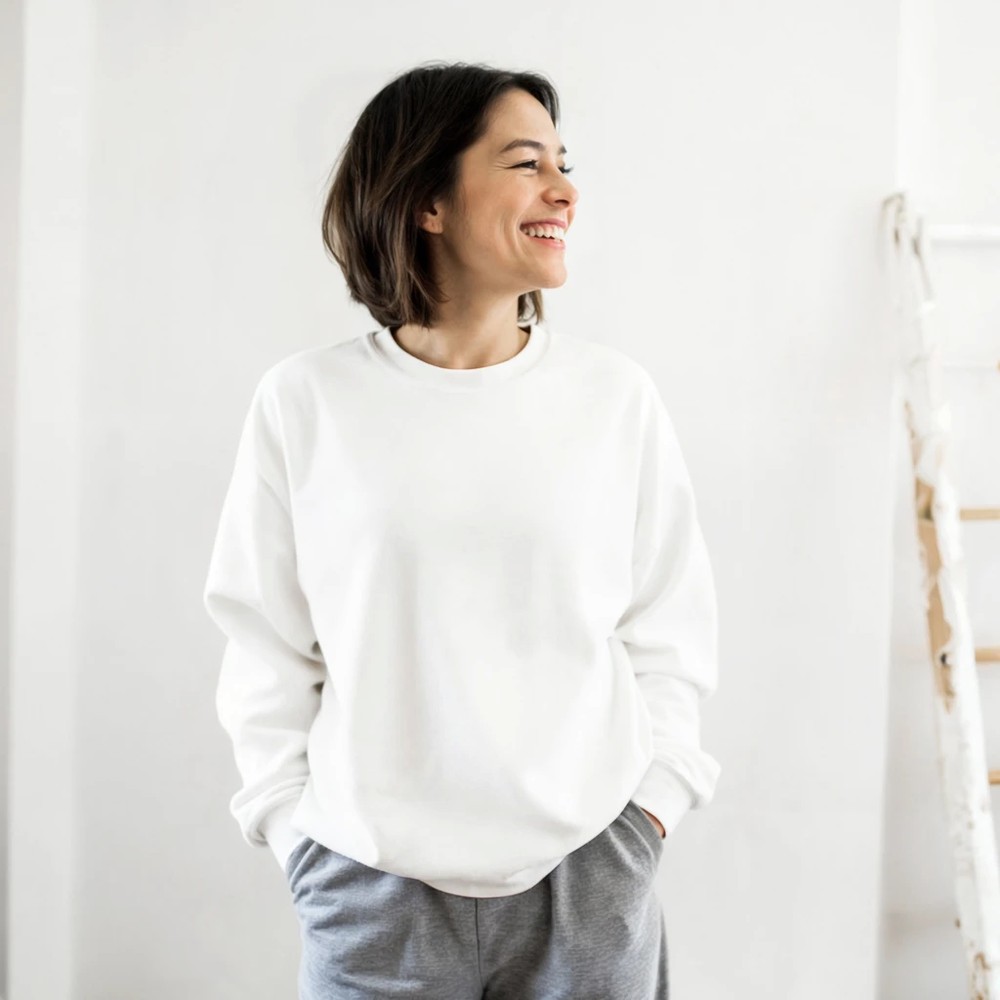 Klassisk unisex genser med rund hals 4